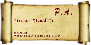 Pieler Aladár névjegykártya